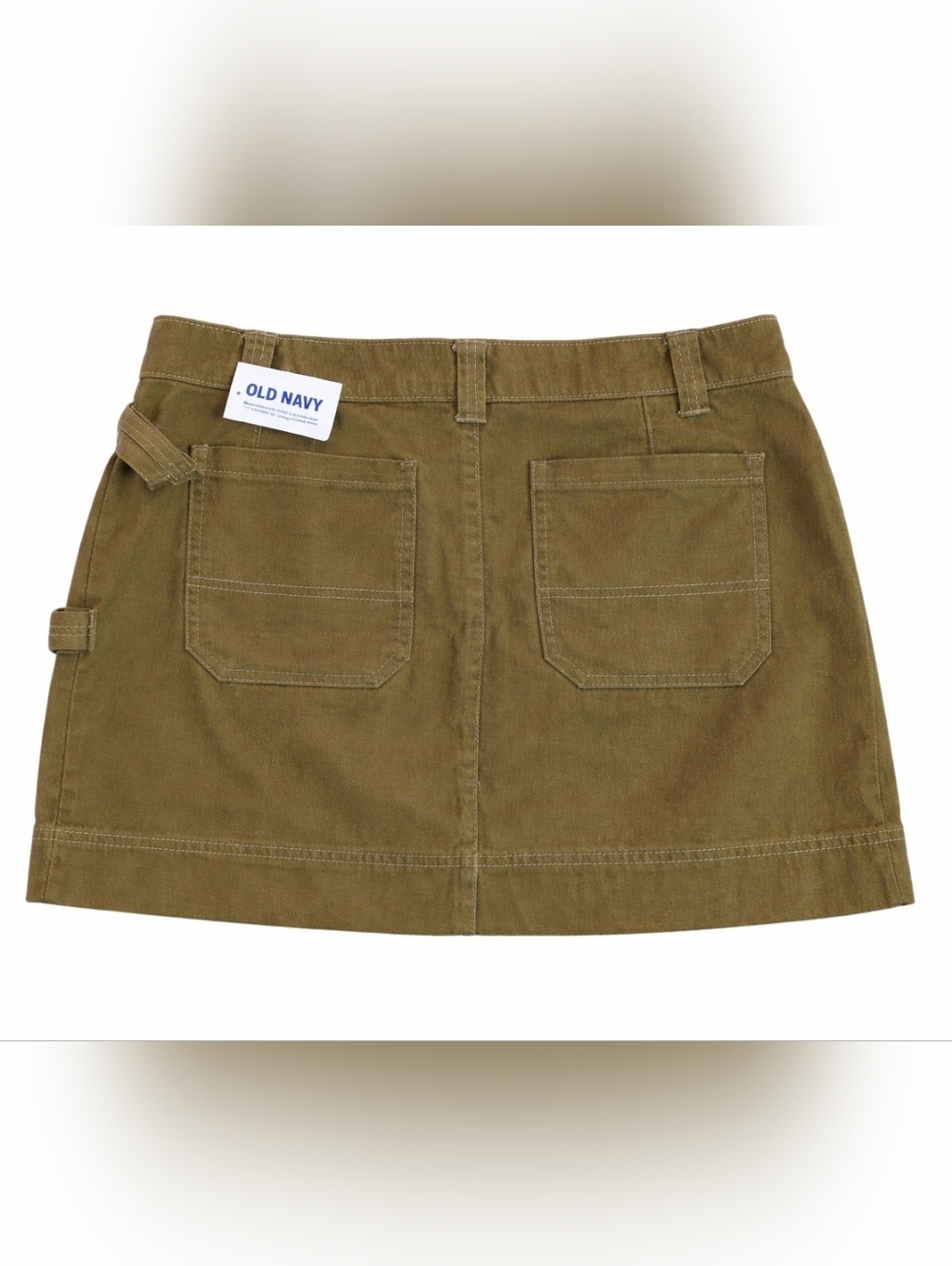 NWT Old Navy Olive Green Utility Mini Skirt Size 4 Cotton Cargo Style Y2K Preppy - Picture 4 of 7